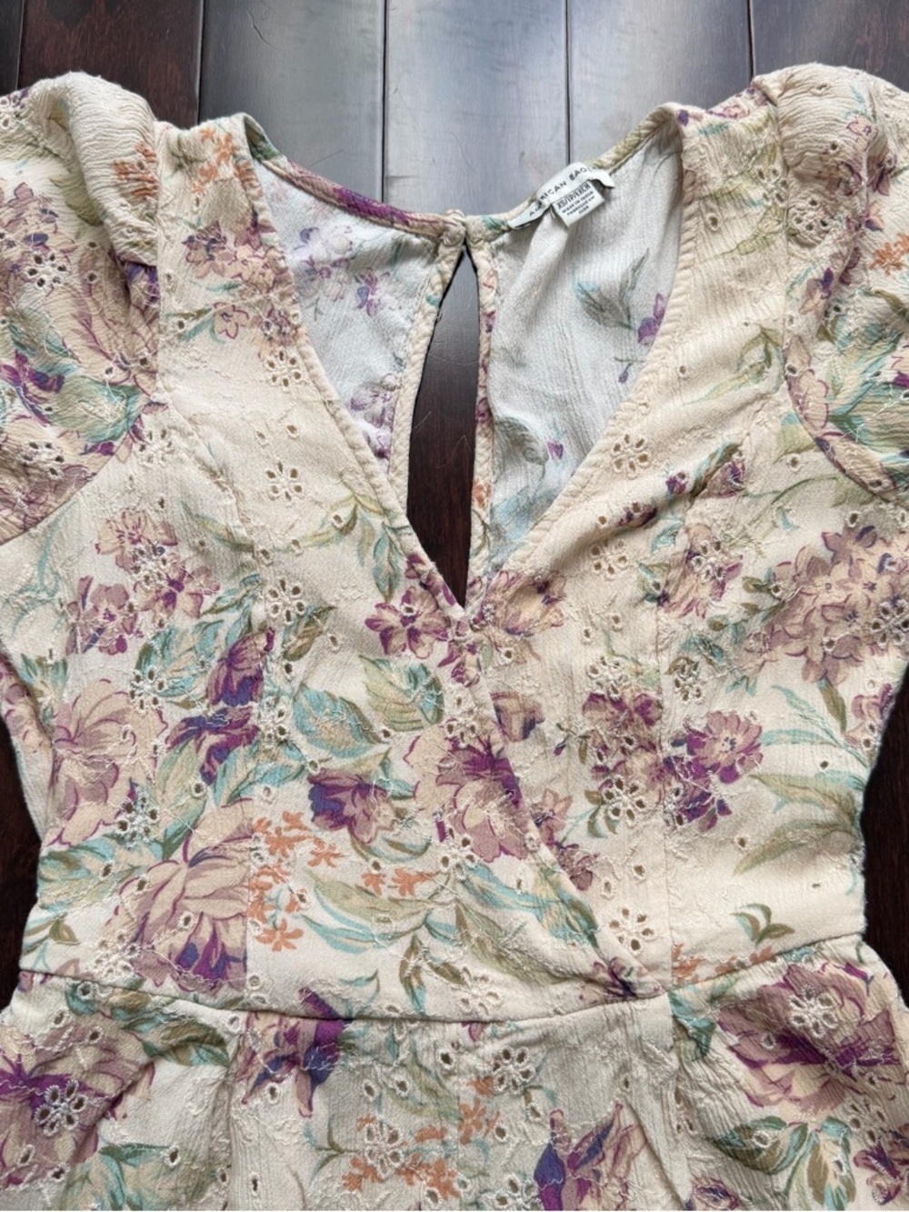 American Eagle Women's Romper Floral, Size XS CottageCore Soft Prairie Romantic - Picture 2 of 9